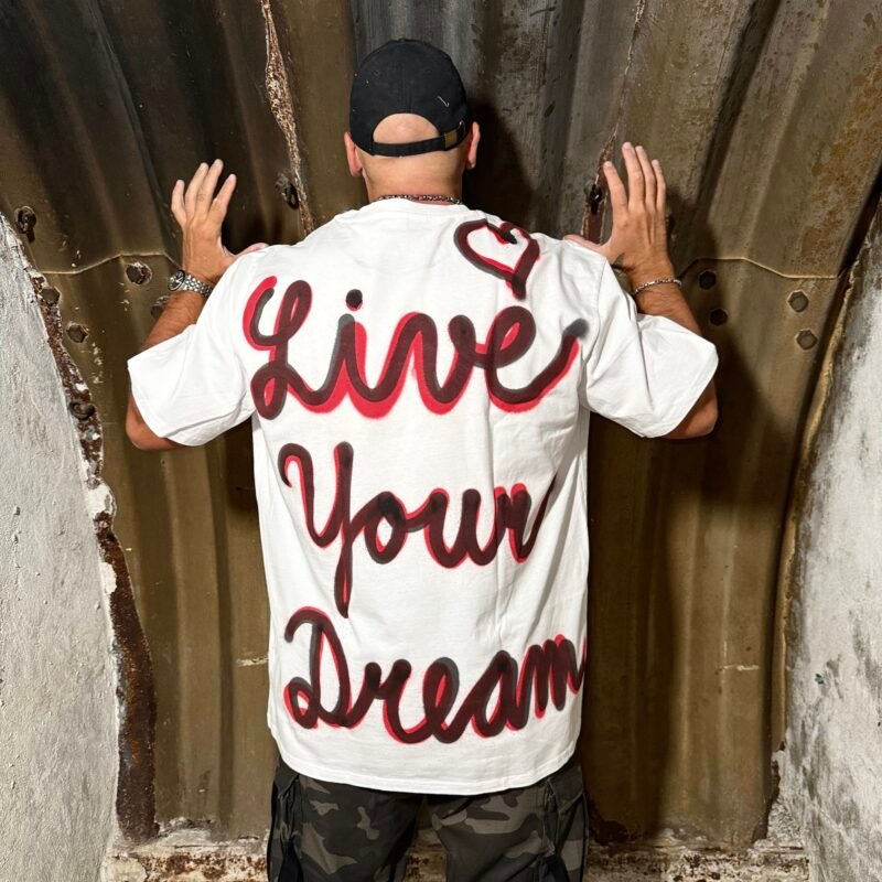 HAVLISON „LIVE YOUR DREAM“ WHITE OVERSIZED T‑SHIRT