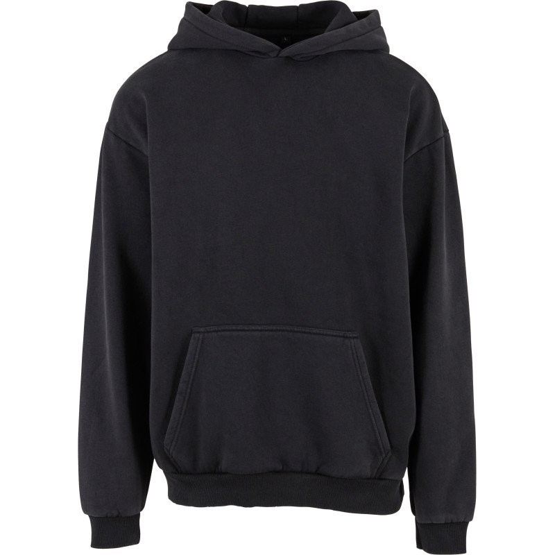 BLACK STONEWASHED HOODIE